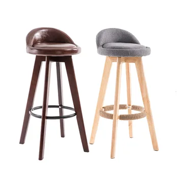 Nordic Wood Bar Chair Modern High Foot Chair Stool Household Originality Light Extravagant Nordic Furniture for Sale
Nordic Wood Bar Chair Modern High Foot Chair Stool Household Originality Light Extravagant Nordic Furniture for Sale