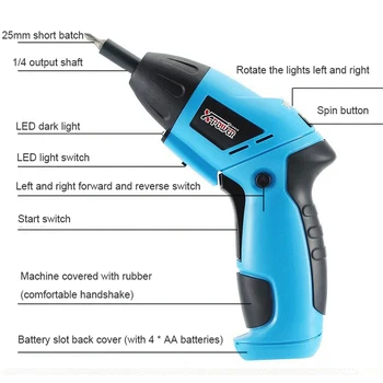 Lithium-ion 3.6V Blue Rechargeable Screwdriver 10 Accessories Body Conversion Electric Drill Mini Acrewdriver Power Gun Tool
Lithium-ion 3.6V Blue Rechargeable Screwdriver 10 Accessories Body Conversion Electric Drill Mini Acrewdriver Power Gun Tool