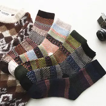 5Pairs Men Retro Imitation Woolen Soft Breathable Stripe Plaid Print Sport Socks
5Pairs Men Retro Imitation Woolen Soft Breathable Stripe Plaid Print Sport Socks
