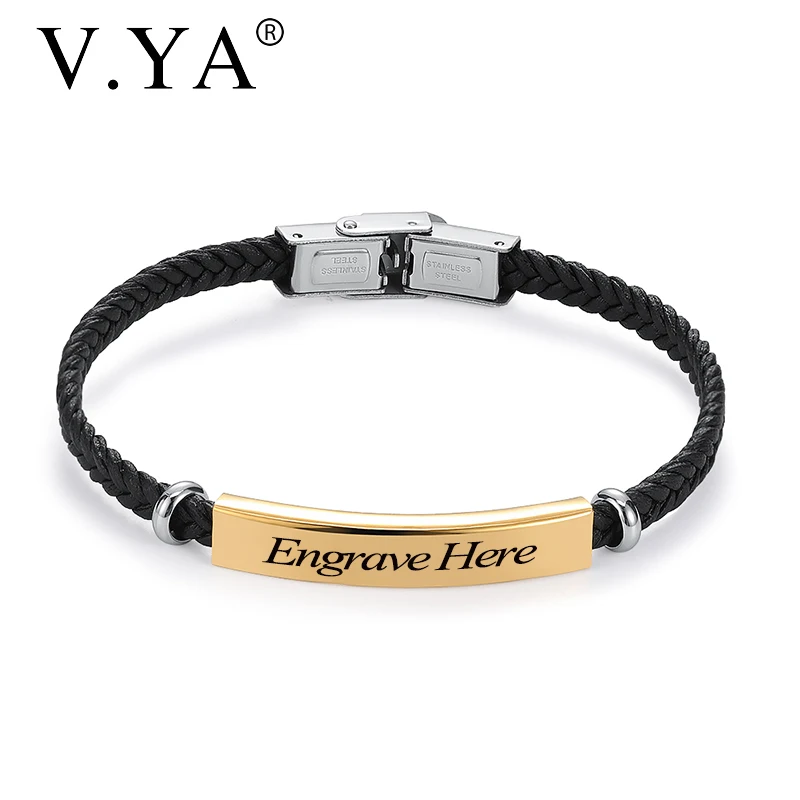 Персонализированные ювелирные изделия V.YA браслеты из нержавеющей стали для
