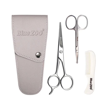 1 Set/4 Pcs Stainless Steel Mustache Trimming Shear Men Beard Scissors Comb With Storage Bag For Bar Shop Home DIY (Silver)
1 Set/4 Pcs Stainless Steel Mustache Trimming Shear Men Beard Scissors Comb With Storage Bag For Bar Shop Home DIY (Silver)