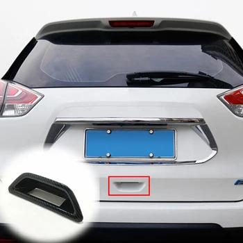 ABS Carbon fibre For X-trail Xtrail T32 Rogue 2014-2020 Car Accessories Rear Trunk Boot Door Cover Garnish Trim Tailgate Strip