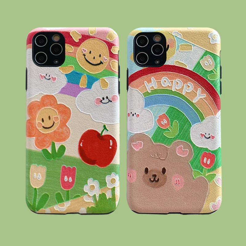 For Apple iPhone 11 Pro Max Case Luxury Leather 3D Matte Rainbow Phone Cover iPhone X XR XS Max 8 7 6S 6 Plus Back SE 2020 Cases
For Apple iPhone 11 Pro Max Case Luxury Leather 3D Matte Rainbow Phone Cover iPhone X XR XS Max 8 7 6S 6 Plus Back SE 2020 Cases