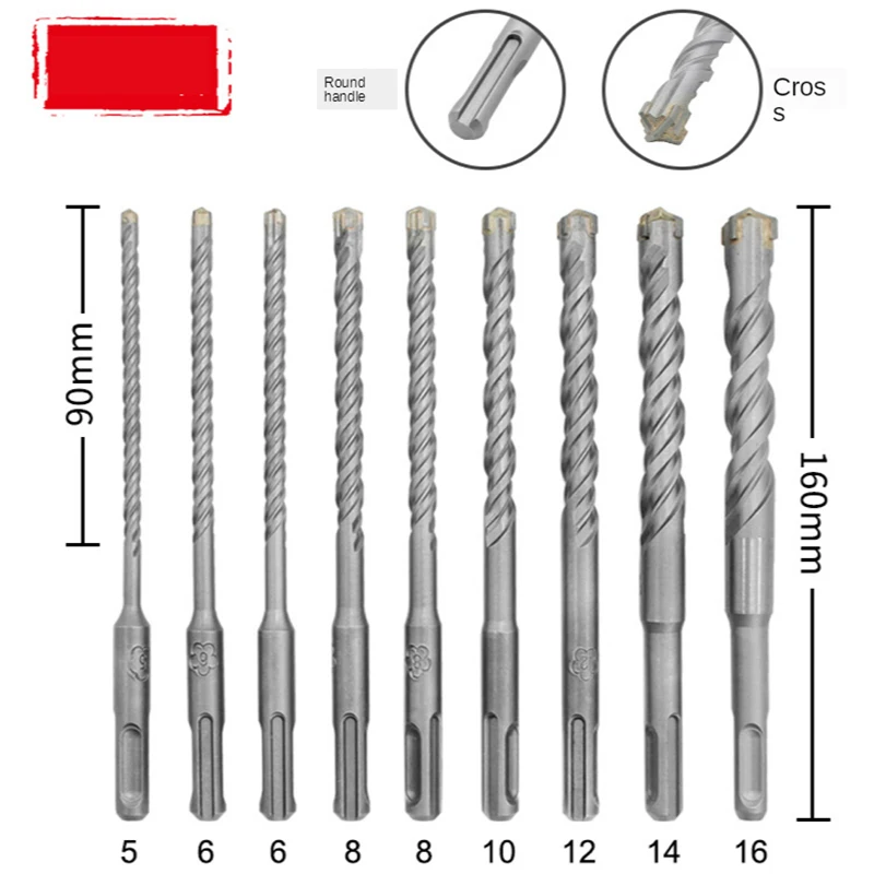 9pcs 5-16mm Twist Drill Bit Round Handle Cross Hammer Drill Power Tools Drill Bits Hard Alloy Two Pit Two Slot Impact Drill
9pcs 5-16mm Twist Drill Bit Round Handle Cross Hammer Drill Power Tools Drill Bits Hard Alloy Two Pit Two Slot Impact Drill