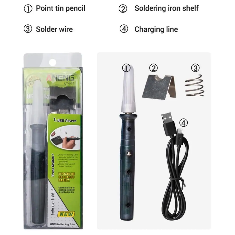 Portable Usb Soldering Iron Pen 5V 8W Mini Tip Button Switch Electric Powered Soldering Station Welding Equipment Tools
Portable Usb Soldering Iron Pen 5V 8W Mini Tip Button Switch Electric Powered Soldering Station Welding Equipment Tools