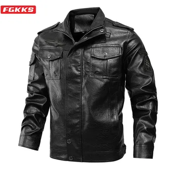 FGKKS Winter Men PU Leather Jacket Fashion Brand Men's Turn-Down Collar Leather Suede Jacket Solid Bomber Leather Jackets Male 
FGKKS Winter Men PU Leather Jacket Fashion Brand Men's Turn-Down Collar Leather Suede Jacket Solid Bomber Leather Jackets Male