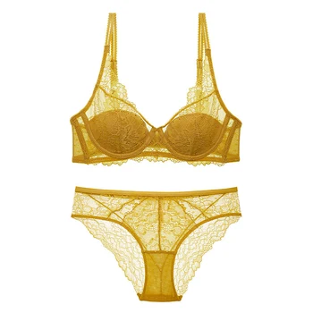 Sexy Lace Thin Cotton Half Cup Bra and Panties Sets Transparent Lace Push Up Underwear Set Plunge Lingerie for Women Brassieres
Sexy Lace Thin Cotton Half Cup Bra and Panties Sets Transparent Lace Push Up Underwear Set Plunge Lingerie for Women Brassieres