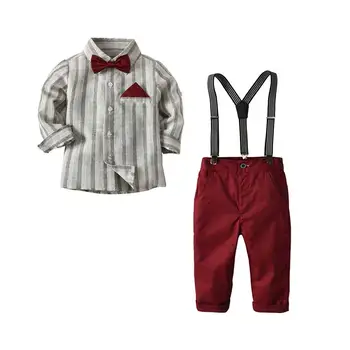 Keelorn Kids Striped Clothing Sets 2020 New Fashion Boys Party Suspender Outfits Baby Clothes Gentle Bowtie Suits Casual Set 
Keelorn Kids Striped Clothing Sets 2020 New Fashion Boys Party Suspender Outfits Baby Clothes Gentle Bowtie Suits Casual Set