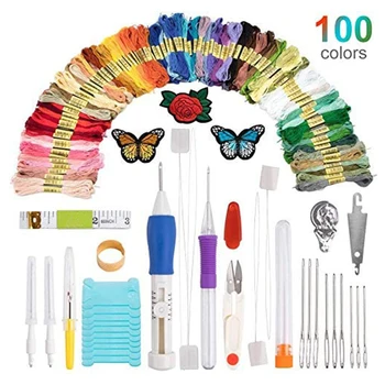 Punch Needle Embroidery Set Craft Tools Set with 100 Colors Threads for DIY Sewing and Cross Stitch Project HFing
Punch Needle Embroidery Set Craft Tools Set with 100 Colors Threads for DIY Sewing and Cross Stitch Project HFing