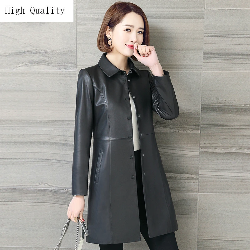 Natural Sheepskin Jacket Women Genuine Leather Trench Coat Female Long Spring Autumn Outwear Plus Size Clothes LWL1484
Natural Sheepskin Jacket Women Genuine Leather Trench Coat Female Long Spring Autumn Outwear Plus Size Clothes LWL1484