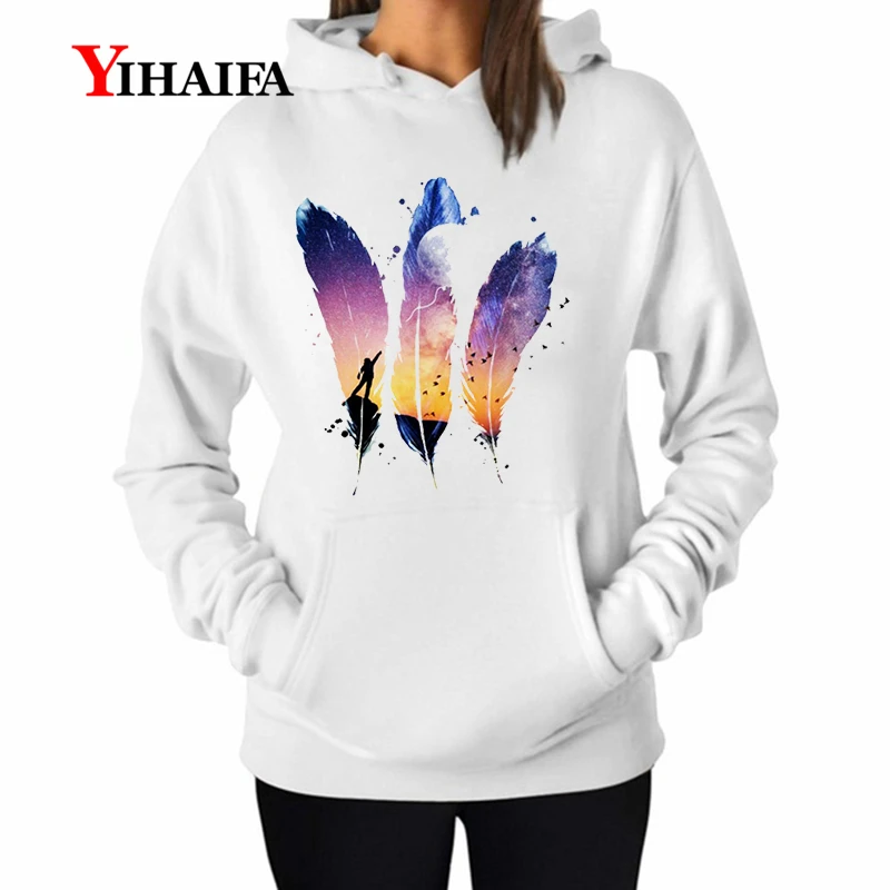 YIHAIFA Womens Hoodies Print Colorful Feather Creative Gaphic Sweatshirts Stylish Pullover Streetwear Tracksuit Tops
YIHAIFA Womens Hoodies Print Colorful Feather Creative Gaphic Sweatshirts Stylish Pullover Streetwear Tracksuit Tops