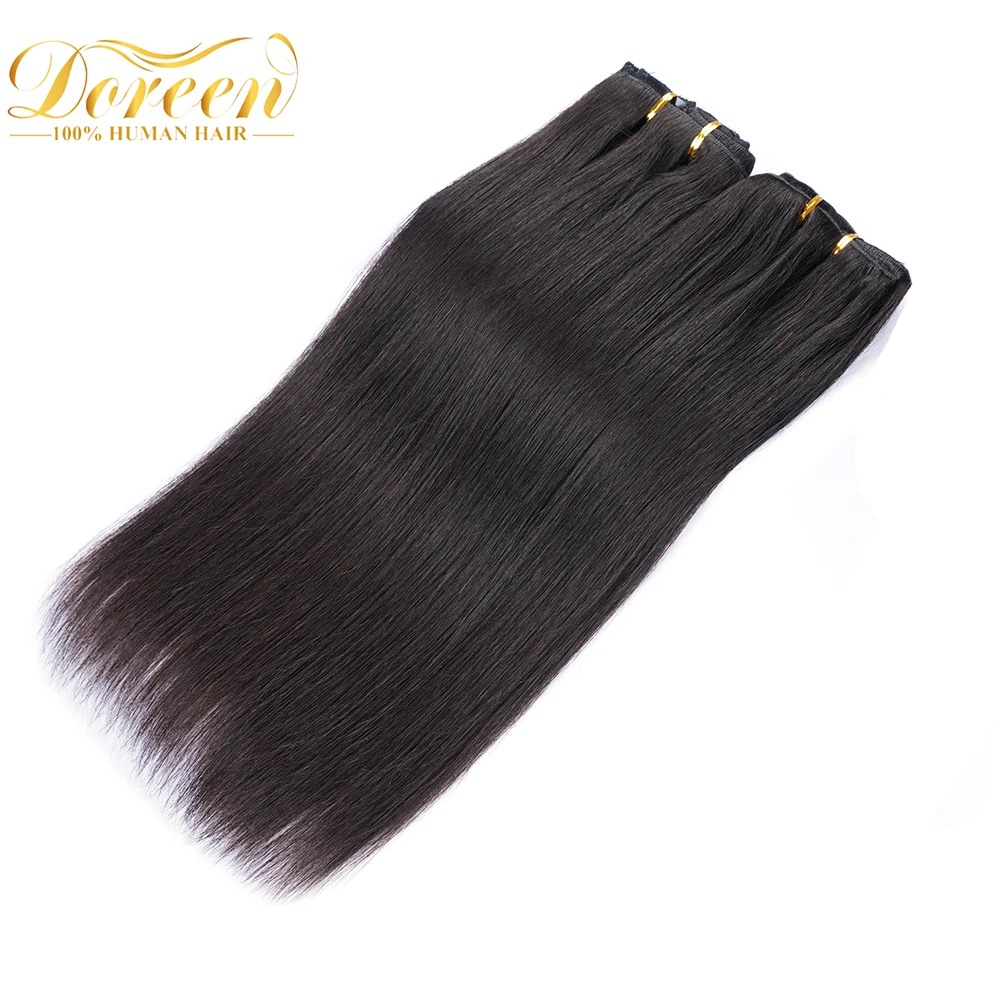 Прямые человеческие волосы для наращивания Doreen 160 г 200 240 10 шт. от 16 до 24 дюймов|clip in