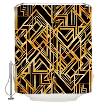 Golden Stripes Lines Texture ArtWaterproof Bathroom Shower Curtain Modern Household Shower Curtain 
Golden Stripes Lines Texture ArtWaterproof Bathroom Shower Curtain Modern Household Shower Curtain