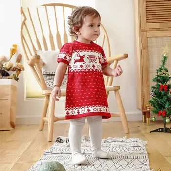 LZH Ins Infant Dress 2020 Autumn New Girls Christmas Elk Knitting Dress Little Girl Short-Sleeved Red Princess Dresses 0-3 Years
LZH Ins Infant Dress 2020 Autumn New Girls Christmas Elk Knitting Dress Little Girl Short-Sleeved Red Princess Dresses 0-3 Years