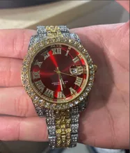 ALLICEONYOU-relojes de circonia cúbica, pulsera de diamantes de alta calidad, de acero inoxidable, Color oro nuevo y plateado, a la moda, Hip Hop, para regalo