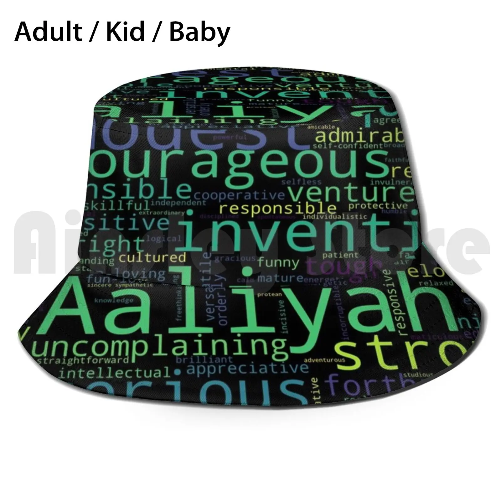 Дизайн Digital Word Cloud. Черный. Отлично подходит для подарков! Панама взрослых и детей