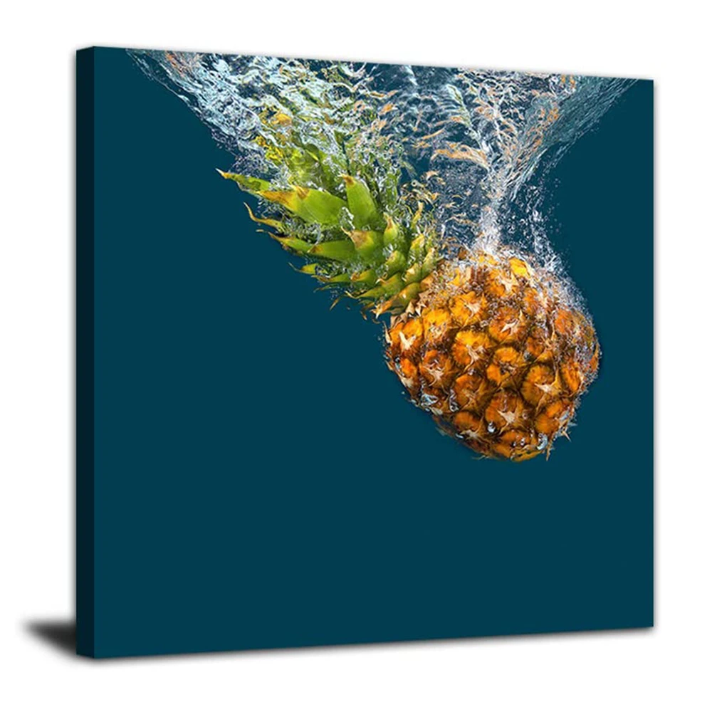 

Pineapple Fruit Poster and Print for Kitchen Bathroom Wall Art Fresh Food Lake Blue Artwork Bedroom Lounge Wall Decor Custom