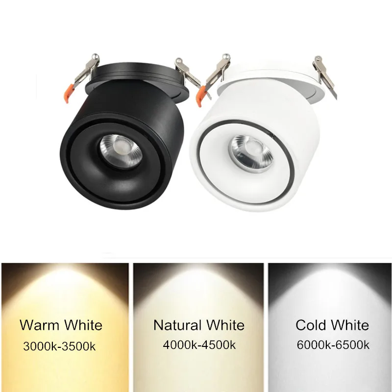 Foldable LED COB Recessed Downlight Black/White Housing 7W 10W 12W 15W 18W LED Ceiling Spot Light for Pictures Background
Foldable LED COB Recessed Downlight Black/White Housing 7W 10W 12W 15W 18W LED Ceiling Spot Light for Pictures Background