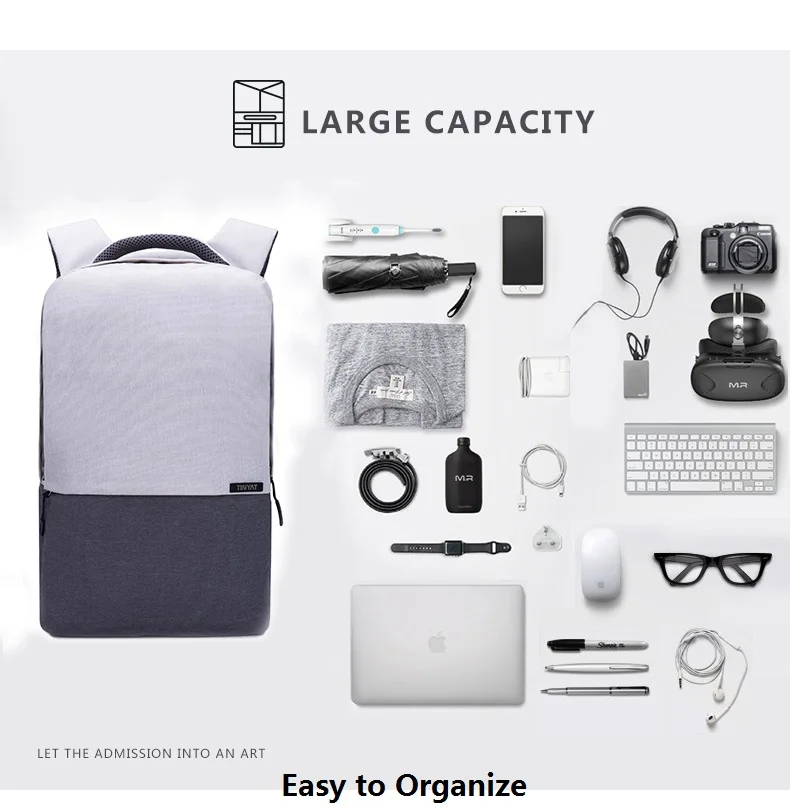 TINYAT Men Laptop Backpack For 15.6 inch USB Charging Backpacks Computer Anti-theft Bag School Backpack Bag Travel Women Mochila TINYAT Men Laptop Backpack For 15.6 inch USB Charging Backpacks Computer Anti-theft Bag School Backpack Bag Travel Women Mochila