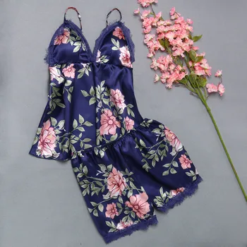 Sexy Sleepwear Flower Printing Nightwear Pijama Spaghetti Strap Women's Pajamas Set V-Neck Sexy Nightie Pyjamas Summer Home Wear
Sexy Sleepwear Flower Printing Nightwear Pijama Spaghetti Strap Women's Pajamas Set V-Neck Sexy Nightie Pyjamas Summer Home Wear