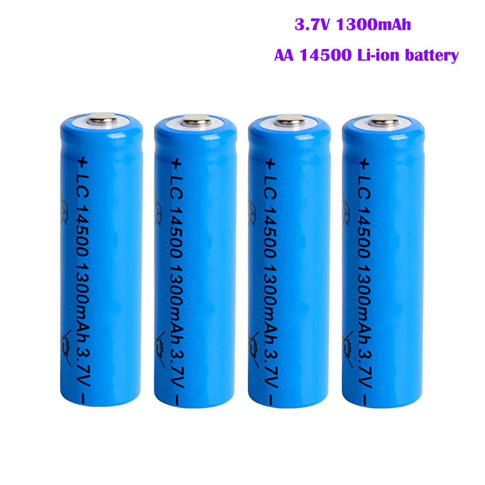 3.7V 1300mAh AA 14500 Rechargeable lithium battery for Led flashlight mouse torch headlights
3.7V 1300mAh AA 14500 Rechargeable lithium battery for Led flashlight mouse torch headlights