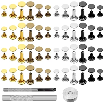 Leather Rivets Kit, 360 Sets Double Cap Brass Rivets Leather Studs with Setting Tools for Leather Repair and Crafts, 4 Colors an
Leather Rivets Kit, 360 Sets Double Cap Brass Rivets Leather Studs with Setting Tools for Leather Repair and Crafts, 4 Colors an