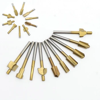 10pcs Set Box 3mm HSS Titanium Router Bits Wood Cutter Milling Fits Dremel Rotary Tool Engraving Machine Knife Sharpening Slot
10pcs Set Box 3mm HSS Titanium Router Bits Wood Cutter Milling Fits Dremel Rotary Tool Engraving Machine Knife Sharpening Slot