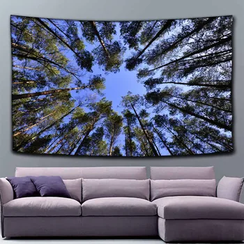 

Nature Wall Tapestry Tree Forest Starry Sky Psychedelic Carpet Wall Cloth Tapestries Tenture Hippie Tree Mandala Tapiz Landscape