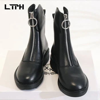 LTPH 2020 autumn new arrival Martin boots front zipper middle tube skinny Flat with Solid color leather Round Toe women shoes
LTPH 2020 autumn new arrival Martin boots front zipper middle tube skinny Flat with Solid color leather Round Toe women shoes