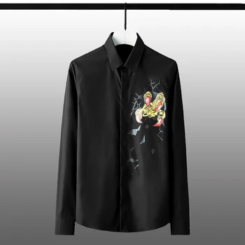 New Solid Color Mens Shrits Luxury Printed Long Sleeve Mens Dress Shirts High Quality Slim Fit Male Shirts Plus Size 3XL 4XL
New Solid Color Mens Shrits Luxury Printed Long Sleeve Mens Dress Shirts High Quality Slim Fit Male Shirts Plus Size 3XL 4XL