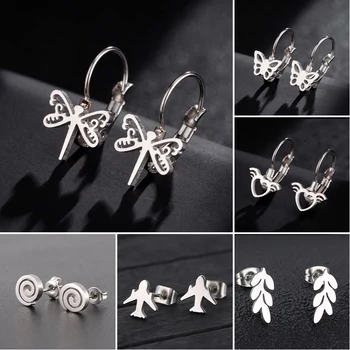 SMJEL Cute Insect Dragon Stud Earrings for Girls Women Fashion Stainless Steel Plane Leaves Earrings Jewelry boucles d oreille 
SMJEL Cute Insect Dragon Stud Earrings for Girls Women Fashion Stainless Steel Plane Leaves Earrings Jewelry boucles d oreille