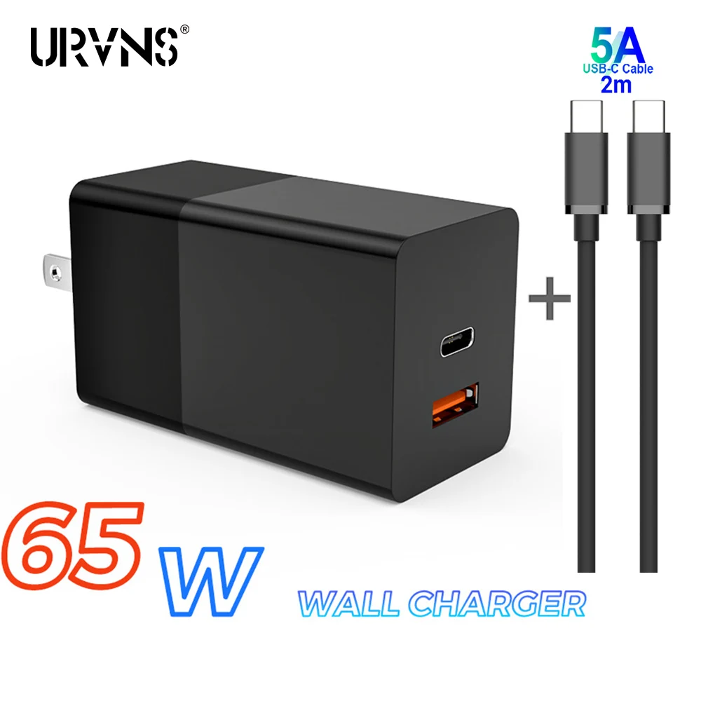 URVNS 65W Fast Charger (Dual Port USB C PD 3.0 and USB A) with GaN Fast Technology Type C Charger for iPhone 11, Pixel 3 XL, LG
URVNS 65W Fast Charger (Dual Port USB C PD 3.0 and USB A) with GaN Fast Technology Type C Charger for iPhone 11, Pixel 3 XL, LG