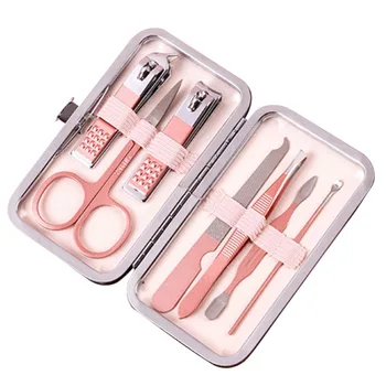 

7pcs/pack Stainless Steel Nail Clipper Set Cutter Trimmer Scissor Tweezer Knife Ear Pick Grooming Manicure Pedicure Toe Art Kit