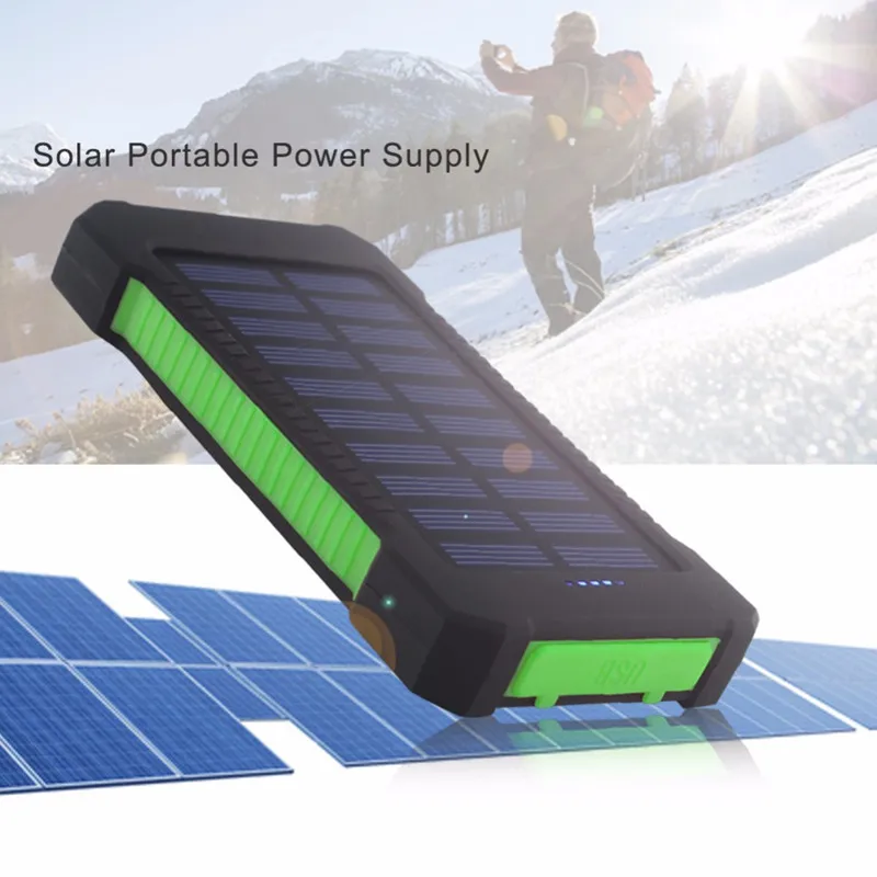 

Top Solar Power Bank Waterproof 30000mAh for Xiaomi Smartphone with LED Light Solar Charger USB Powerbank Ports For iphone 8 X