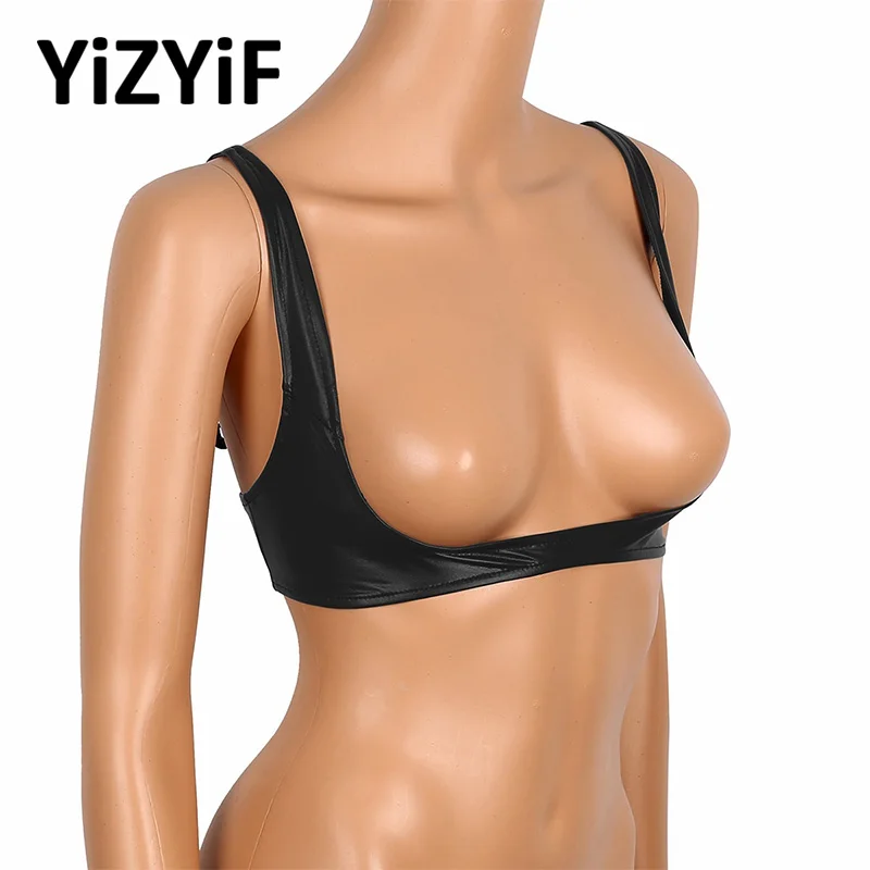 Women Lingerie bra top bikini 2019 Faux Leather Adjustable Wire-free Open Cup Shelf Bra Exposed Breasts Nipples sexy bra tops
Women Lingerie bra top bikini 2019 Faux Leather Adjustable Wire-free Open Cup Shelf Bra Exposed Breasts Nipples sexy bra tops