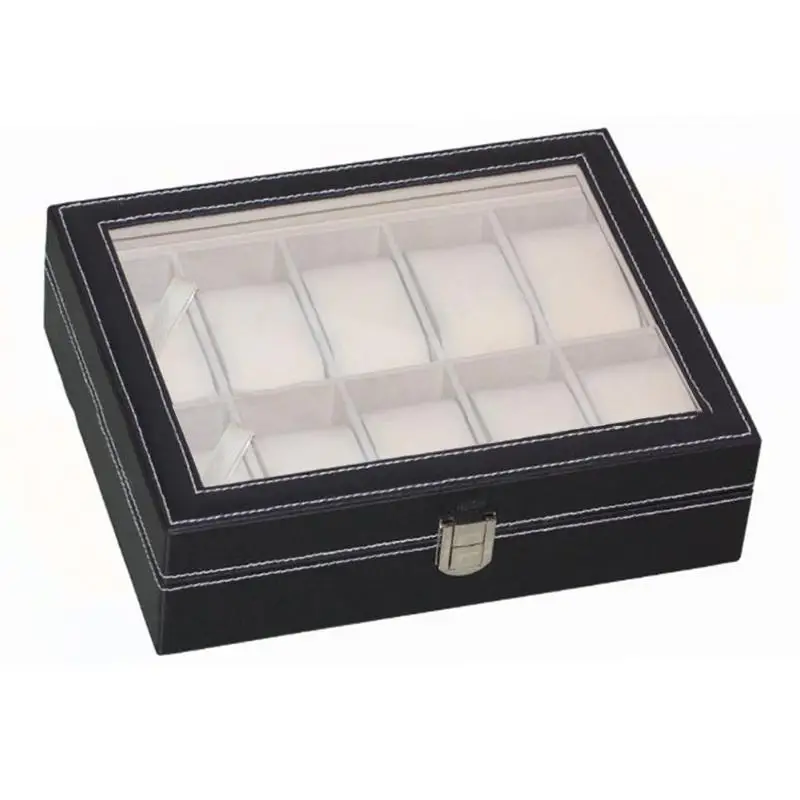 10 Grids PU Leather Watch Box Fine Glass Composite Board Artificial Leather Jewelry Bracelet Necklace Storage Case Organizer
10 Grids PU Leather Watch Box Fine Glass Composite Board Artificial Leather Jewelry Bracelet Necklace Storage Case Organizer