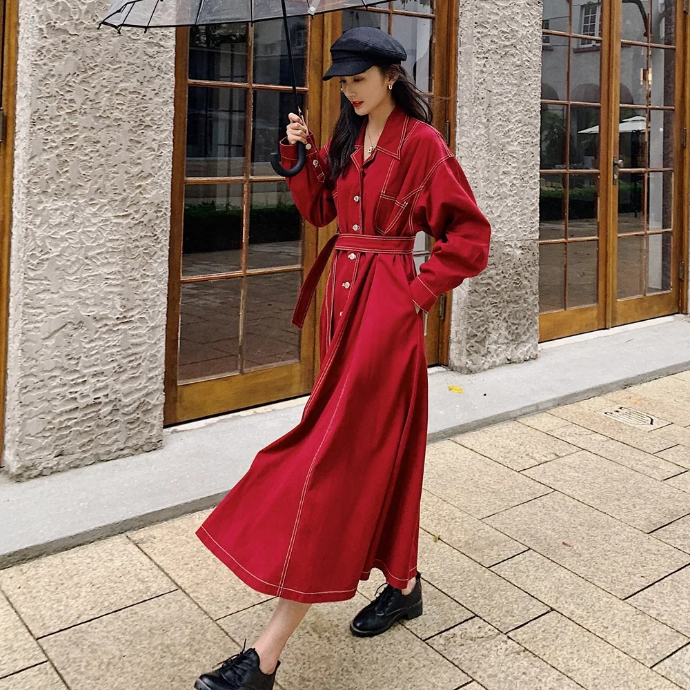 Hepburn Elegant Dress 2019 Autumn New Style WOMEN'S Dress Fashionable Retro Waist Hugging Lace-up Single-Breasted Trench Coat
Hepburn Elegant Dress 2019 Autumn New Style WOMEN'S Dress Fashionable Retro Waist Hugging Lace-up Single-Breasted Trench Coat