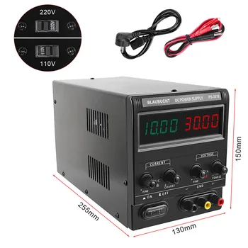 2.5KGS 220V 110V DC Adjustable Laboratory Regulated Lab Power Supply 4Digits Switch 30V 10A Regulator Stabilizer Bench Source 
2.5KGS 220V 110V DC Adjustable Laboratory Regulated Lab Power Supply 4Digits Switch 30V 10A Regulator Stabilizer Bench Source