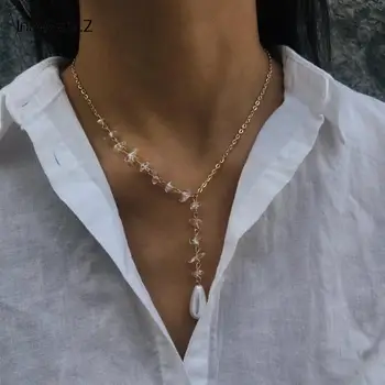 IngeSight.Z Korean Natural Opal Stone Choker Necklace Collar Statement Imitation Pearl Pendant Long Chain Necklace Women Jewelry 
IngeSight.Z Korean Natural Opal Stone Choker Necklace Collar Statement Imitation Pearl Pendant Long Chain Necklace Women Jewelry