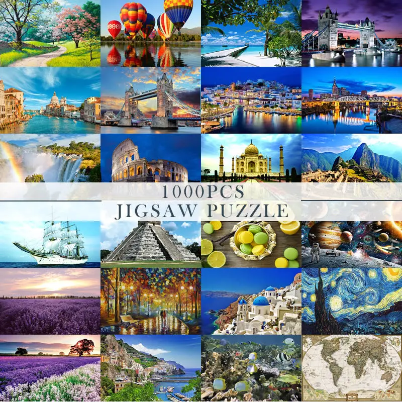 1000PCS Adult Jigsaw Puzzle Decompression Children Jigsaw Paris Tower Rainbow Landscape Space Elephant
1000PCS Adult Jigsaw Puzzle Decompression Children Jigsaw Paris Tower Rainbow Landscape Space Elephant