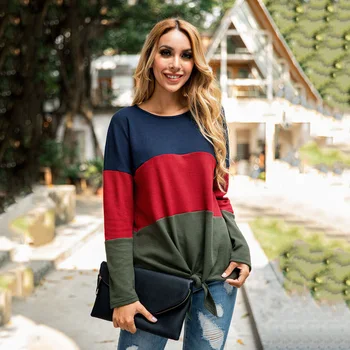 Round Neck Stitching Bow Lace Up Sweater Women Long Sleeve Slim Fit 2020 Autumn Winter New Style Knitted Pullovers Tops Female
Round Neck Stitching Bow Lace Up Sweater Women Long Sleeve Slim Fit 2020 Autumn Winter New Style Knitted Pullovers Tops Female