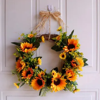 Artificial Sunflower Wreath Wedding Bride Holding Flowers Door Haning Decoration Pendant Wall Decor Wreath 
Artificial Sunflower Wreath Wedding Bride Holding Flowers Door Haning Decoration Pendant Wall Decor Wreath