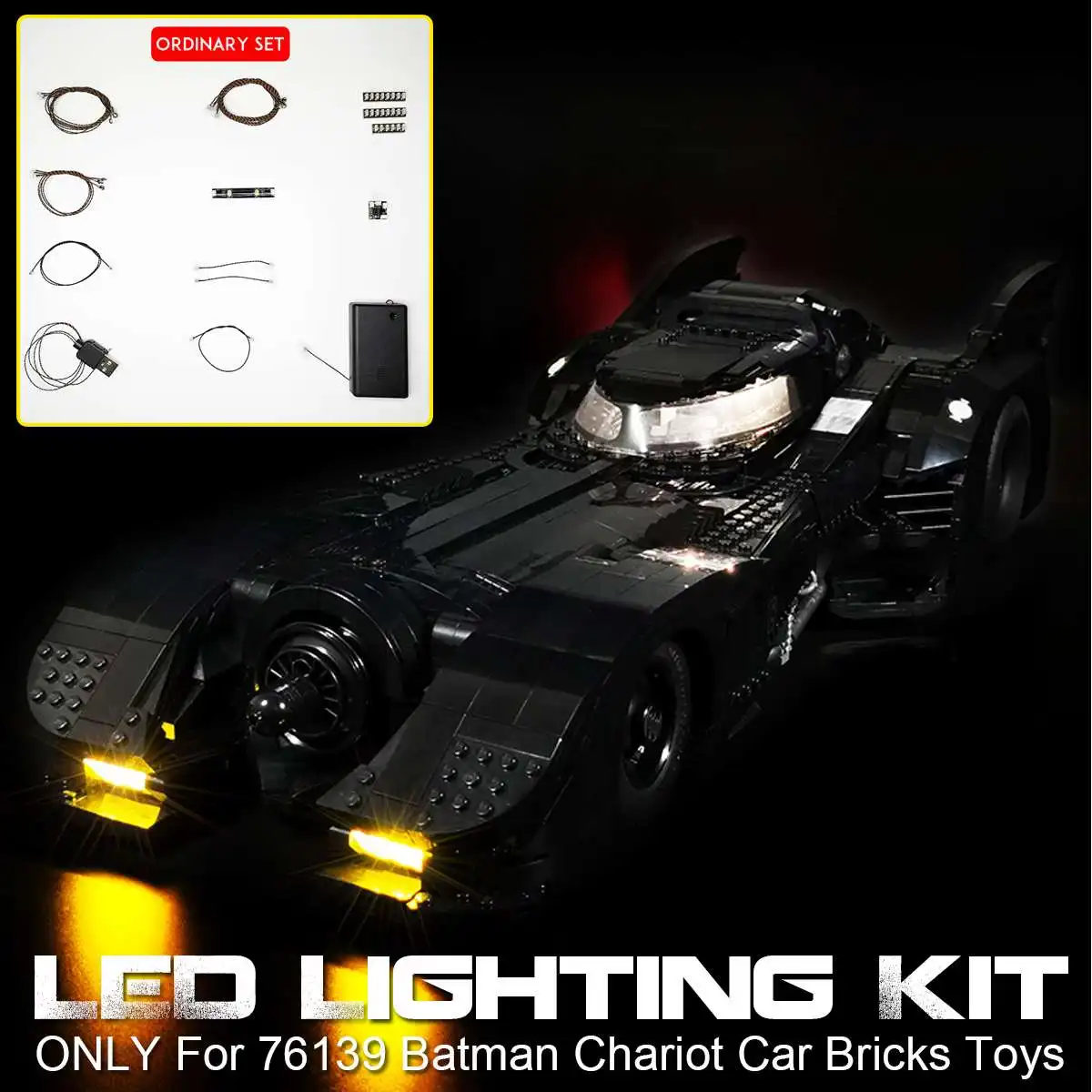Hot Ordinary/Remote Control LED Light Kit Lighting SET For LEGO 76139 for Batman Chariot Car Bricks Toys (Model Not Included)
Hot Ordinary/Remote Control LED Light Kit Lighting SET For LEGO 76139 for Batman Chariot Car Bricks Toys (Model Not Included)