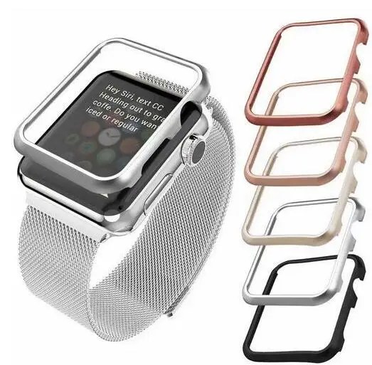 Чехол-накладка для Apple Watch ремешок 41 мм 45 42 38 40 44 iwatch 7 se 6 5 4 3 2 1 металлическая рамка
