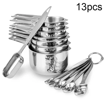 13pcs Measuring Cup Spoon Set Buckle Design Display Kitchen Baking Cooking Measurement Seasoning Tools
13pcs Measuring Cup Spoon Set Buckle Design Display Kitchen Baking Cooking Measurement Seasoning Tools