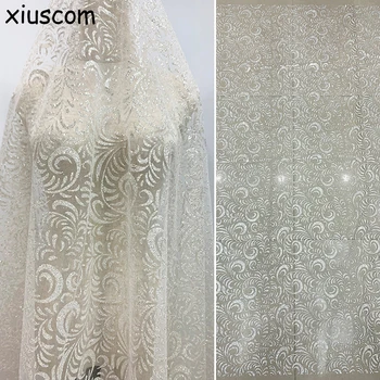 Drilling Silver White Sequins lace fabric Tulle / Net French Bridal Wedding Dress Lace fabric DIY sewing fabric
Drilling Silver White Sequins lace fabric Tulle / Net French Bridal Wedding Dress Lace fabric DIY sewing fabric