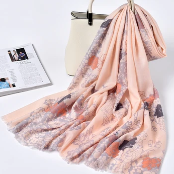 Flower Print 100% Wool Scarf For Women Autumn Spring Thin Style Pure Wool Shawls Wraps Ladies Large Size Soft Warm Sheep Wool Scarves
Flower Print 100% Wool Scarf For Women Autumn Spring Thin Style Pure Wool Shawls Wraps Ladies Large Size Soft Warm Sheep Wool Scarves