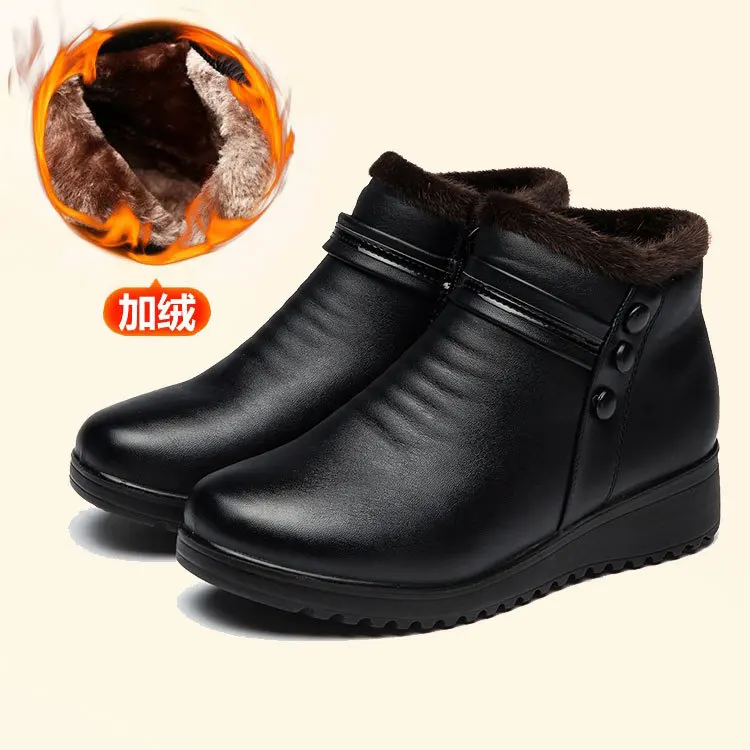 Fashion Winter Boots Women Genuine Leather Ankle Warm Boots Mom autumn plush wedge shoes Woman shoes Big Size wed3
Fashion Winter Boots Women Genuine Leather Ankle Warm Boots Mom autumn plush wedge shoes Woman shoes Big Size wed3