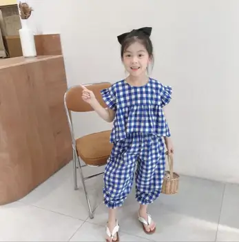 2020 Korea Style Baby Girls 2 PCS Plaid Set T-Shirt+Pants Summer Kids Girls Suits 1-6 Years 
2020 Korea Style Baby Girls 2 PCS Plaid Set T-Shirt+Pants Summer Kids Girls Suits 1-6 Years