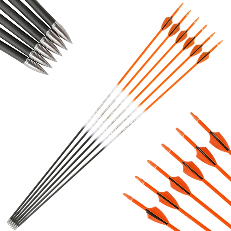 12pc-Orange-Pure-Carbon-Arrows-Spine-500-600-700-800-900-1000-ID-4-2mm-Plastic